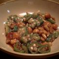 まぁーあ's cooksnap of when they made 大葉にんにく醤油でシメジとオクラの和え物.