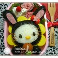＊ラビママ＊'s cooksnap of when they made キャラ弁☆黒うさキティちゃん.