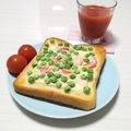 ぱふ♪'s cooksnap of when they made お豆たっぷりチーズトースト.