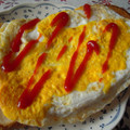 花いちもん's cooksnap of when they made ◇わざとツブした目玉焼きのトースト◇.