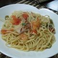 ゆー(^^*)'s cooksnap of when they made オクラとトマトとベーコンのスパゲッティ.