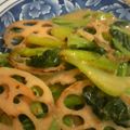 ange216's cooksnap of when they made 蓮根とチンゲン菜のピリ辛ごまだれ炒め.