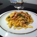 PoivreRose's cooksnap of when they made アスパラ入りカルボナーラフェットチーネ.