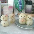 あざみんみん's cooksnap of when they made 雪だるま。。。なホワイトチョコ大福❄.