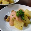 ヌーシ's cooksnap of when they made ✿お魚ソーセージとポテト、大豆のカレー味.