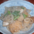 Jock's cooksnap of when they made 厚揚げとちくわのとろとろれんこん煮.