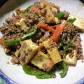 ３びきの子ぶたのまま's cooksnap of when they made ラー油でピリッ☆厚揚げとひき肉の炒めもの.