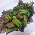 nebosuke☆'s cooksnap of when they made 小松菜とコンニャクの塩昆布炒め.