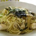 ノンノリノ's cooksnap of when they made 鶏肉としめじ★和風パスタ.