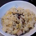 chou*'s cooksnap of when they made 塩豚でサツマイモご飯.