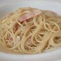 iyo＊'s cooksnap of when they made ☆ベーコンとなめたけのスパゲッティ◎.