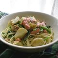 marimorin's cooksnap of when they made 鮭とホウレン草のクリームパスタ.