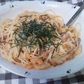 すぐるまん's cooksnap of when they made 納豆キムチ海苔マヨパスタでダイエット♪.