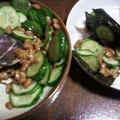 toshiebaba's cooksnap of when they made つるっと納豆☆きゅうりの和え物.