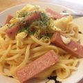 おか～さん's cooksnap of when they made 超簡単！ポークたまごスパ.