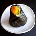puniＫ's cooksnap of when they made エビフライからしマヨおにぎり！.