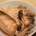 ミワボシ's cooksnap of when they made 我が家流！卵入りお揚げとキノコの煮つけ.