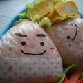 青空レモン's cooksnap of when they made 遠足に♪栗ぼうやのラップ細工焼きおにぎり.