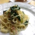 inyako's cooksnap of when they made ほうれん草入り♪カルボナーラ.