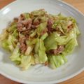Nekozame's cooksnap of when they made キャベツと豚肉のにんにくバターいため.