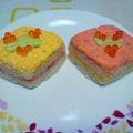 ＊なしえ＊'s cooksnap of when they made ◆簡単鮭フレークで雛祭りに可愛い押し寿司.