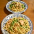minmin!'s cooksnap of when they made 水菜と蒸し鶏のコク旨◎パスタ.