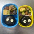 Chaaa_room's cooksnap of when they made *まっくろくろすけ家族おにぎり*キャラ弁.