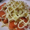 茎ちゃん's cooksnap of when they made サーモンの刺身　～オニオンマヨ～.