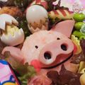 yappyパクパク's cooksnap of when they made キャラ弁♪ガチャガチャケースで豚ちゃん♪.