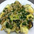 sakuめ's cooksnap of when they made なすの天ぷら　鶏そぼろあんかけ.