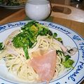 のんこ's cooksnap of when they made 菜の花と生ハムのパスタ.