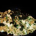 ひさかた's cooksnap of when they made 三つ葉とレンコンの玄米チャーハン.