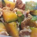 MofeMofee's cooksnap of when they made 残った✿かぼちゃ✿豚肉の味噌炒め.
