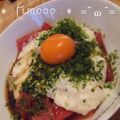 てぃも．'s cooksnap of when they made まぐろの月見やまかけ.