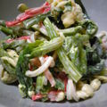 八十吉's cooksnap of when they made ほうれん草と卵のカニカマサラダ.