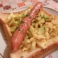 rie-tin's cooksnap of when they made キャベツとソーセージのオープンサンド ♪.