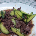 kokakokko's cooksnap of when they made 牛肉ときゅうりのオイスターソース炒め.