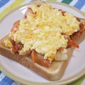 chokomi513's cooksnap of when they made 豆腐のキムチタマゴのサンドイッチ♪.