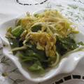 miyuki12's cooksnap of when they made 茎ワカメともやしの青じそマヨ卵炒め✿.