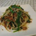 Drako's cooksnap of when they made もやしとニラの肉味噌和え.