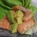 Ryushi1231's cooksnap of when they made アボカドとサーモンのレモンわさび醤油味.