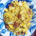 ひゅゅ彩's cooksnap of when they made ソーセージとキャベツの卵炒め中華風.