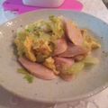 マッキー's cooksnap of when they made ☆ほうれん草と魚肉ソーセージの卵とじ☆.