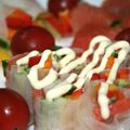 noamanma's cooksnap of when they made チーズとサーモンの生春巻き.