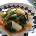 まろんかふぇ's cooksnap of when they made ピリ辛✿春菊のにんにく焼き✿.