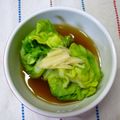 ヘルシーのんちゃん's cooksnap of when they made 海老入り豆腐の春キャベツ茶巾蒸し.