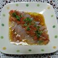うまうま・らぶ's cooksnap of when they made スズキ（白身魚）のカルパッチョ.