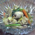 ちび郎's cooksnap of when they made 鶏肉と野菜のピリ辛炒め　目玉焼き乗せ.