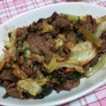 さおぴーや☆'s cooksnap of when they made キャベツ＆牛肉の炒め物～すりごま風味.