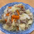 ママメイン！時々子供's cooksnap of when they made 白菜たっぷり消費●豚肉とにんじんで三宝菜.